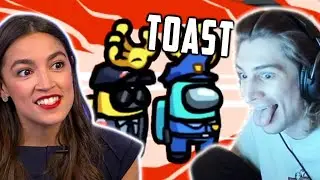 xQc Plays Among Us with AOC & Disguised Toast (6000 IQ Plays)