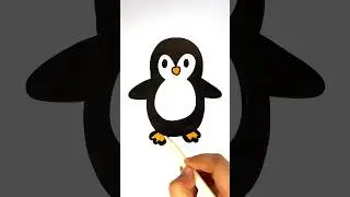 How to Draw a PENGUIN Tutorial for Kids in Easy Way. 🐧 #drawing #shortsforkids #shorts