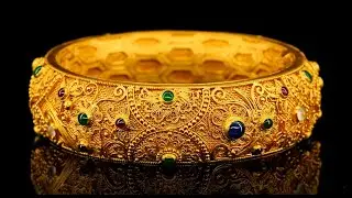Gold Filigree Inlaid Bracelet,original