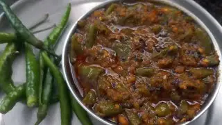 चमचमीत चटपटीत हिरव्या मिरचीची भाजी | green chilli sabji | #recipe #chilly 