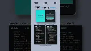 Login & Signup Pages | HTML, CSS, & JS Smooth Hover Effects | MZCode01 #css #coding #shorts