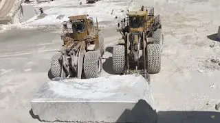 Caterpillar And Komatsu Wheel Loaders In The Biggest Marble Quarry In Europe