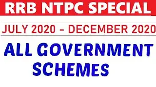 RRB NTPC | Important Government Scheme 2020 (July 2020 - December 2020) | Current Affairs 2020