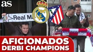 Los SEGUIDORES del REAL MADRID preparados para enfrentarse al ATLÉTICO DE MADRID en el BERNABÉU