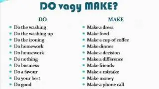 Ingyenes online angol nyelvleckék - make vagy do?
