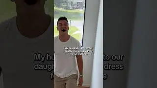 my husband reacts to our daughter wearing a dress for the first time #shorts