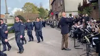 St Albans City and Salvation Army Bands play Onward Christian Soldiers at the Remembrance Day Parade