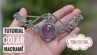 Macramê Tecendo Cor em Nós | TUTORIAL Como fazer um COLAR em MACRAMÊ | 21/25