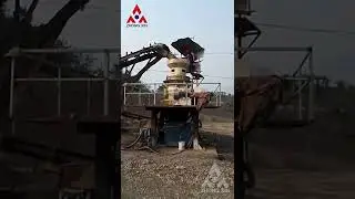 Hydraulic cone crusher is working.  300tph stone crushing production line.#conecrusher #stonecrusher
