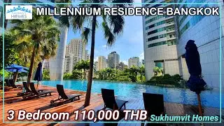 Luxury 3 Bedroom Condo For Rent Millennium Residence Bangkok 110,000 THB 28th Floor