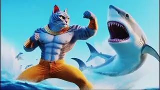 cat Vs shark ai video ganrate
