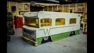 Tonka Winnebago Slammed Rat Rod Hauler, Part 1, Chop Chop Chop