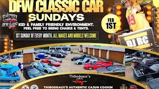 CAR SHOW. LAC RYDERS CAR CLUB ROLL IN DEEP. DFW CLASSIC CAR SUNDAYS.