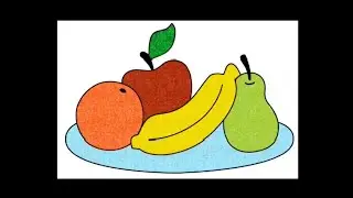 Draw fruits with magic colour #drwaing #art #viral drawing 