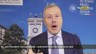 NEL 2025 11 MILIONI DI TURISTI IN REGIONE: + 20,8% RISPETTO AL PRE COVID | 29/01/2026