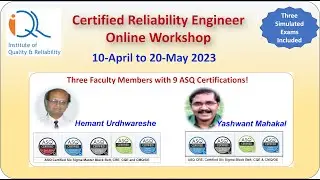 Certified Reliability Engineer Online Workshop starts 10-Arpil-23