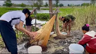 How to cast a net to catch lots of fish when the water is dripping in the wind