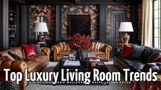 Top Luxury Living Room Trends: Mixing Chinoiserie Wallpaper & Ralph Lauren D&eacute;cor