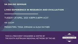 Lived Experience in Research and Evaluation