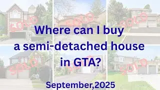 GTA Real Estate Market Stats as of August 2025 --Semi  Detached House Average Price by Region