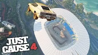 FREE FALL INTO A STADIUM STUNT! - Just Cause 4 Stunts!