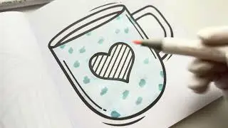 Coloring a Coffee Cup | Relaxing ASMR Coloring for Stress Relief