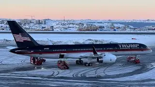 Trump Jr arriving Nuuk in Trump Force One - 07/01-2025