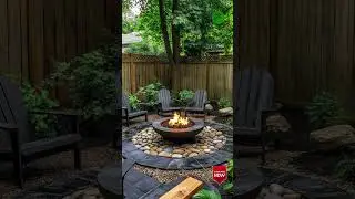 Дизайн сада на заднем дворе с идеями для костра или камина #ytshorts #fyp #firepit #fireplace #ba...