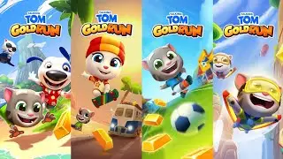 Talking Tom Gold Run Earth Day Update vs Summer Update vs Halloween Update vs Spring Update Gameplay