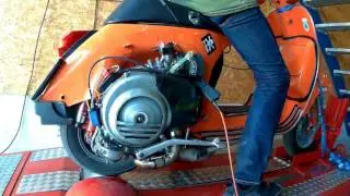 vespa 31hp MALOSSI MHR 221cc dyno run | pipedesign voyager & 38mm keihin | amerschlaeger p4 |