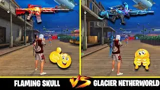 M4A1-FLAMIMG SKULL VS M4A1-GLACIER NETHERWORLD ABILITY TEST || GARENA FREEFIRE