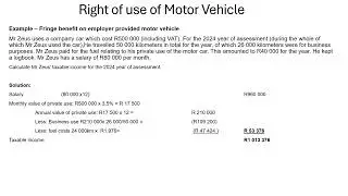 INDIVIDUALS FRINGE BENEFIT RIGHT OF USE OF VEHICLE VS TRAVEL ALLOWANCE