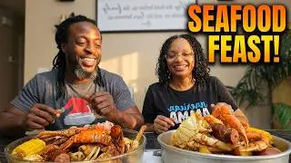 Steven & Dionie is eating seafood