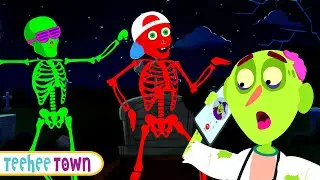 Skeleton Song By Teehee Town | Skeletons Dance On Grave | Halloween Songs For Kids