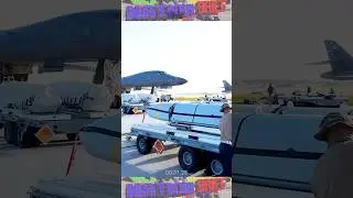 U.S. Aircrew load Air-Launched Cruise Missiles (ALCM) onto B-1B Lancer