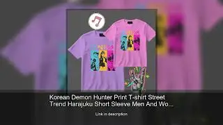 Korean Demon Hunter Print T-shirt Street Trend Harajuku Short Sleeve Men And Women Summer Loose