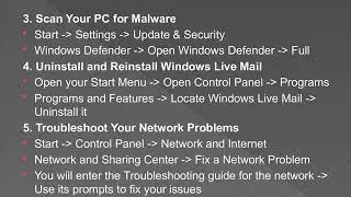 How do I fix Windows Live mail errors
