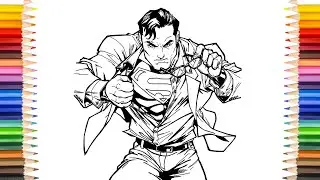 SUPERMAN Coloring Pages | Superman Is Ready To Fly Coloring Pages