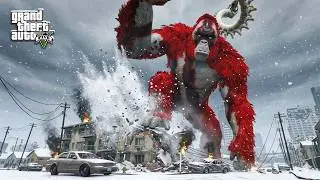 GTA 5 - Scar King (2024) Attack The City | GODZILLA X KONG THE NEW EMPIRE 2024