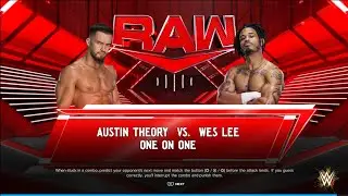 FULL MATCH - Austin Theory vs Wes Lee | One on One | WWE 2K24 | PS5 Pro Gameplay 4k60FPS HD 