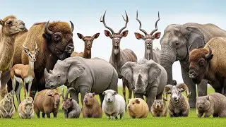 Herbivorous Wild Animals: Elephant, Giraffe, Zebra, Deer, Buffalo, Antelope