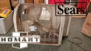 Винтажный оконный вентилятор Sears Homart Cooler с ременным приводом