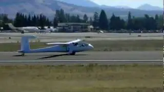 e-Genius-departing runway one-nine at Santa Rosa Airport