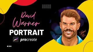 Cricketer David Warner portrait painting #davidwarner #cricket #procreate @davidwarner