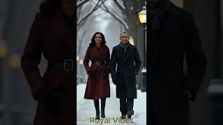 Barack & Michelle's Royal  Winter Walk #barackobama#michellesobama#royalstyle #luxury #love#wedding