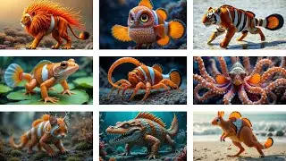 🌟🐠 Amazing Animal Fusion Hybrids! 🦄✨ Clownfish Hybrid with Other Species!🌊🔥