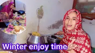 Aj to Sardi ki intha ho gi || made potato peas rice ||fatima ny to had kr Di || sb kuch room ma