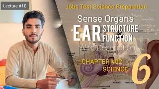 Lect #10 - Ear - (A sense organ)  - It's parts and their functions -Sindh Textbook-Jobs Preparation