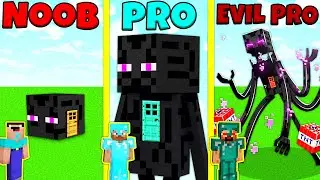 Minecraft Battle: NOOB vs PRO vs EVIL PRO: ENDERMAN HOUSE BUILD CHALLENGE / Animation