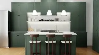 Kitchen Scene 3D Configuration Animation